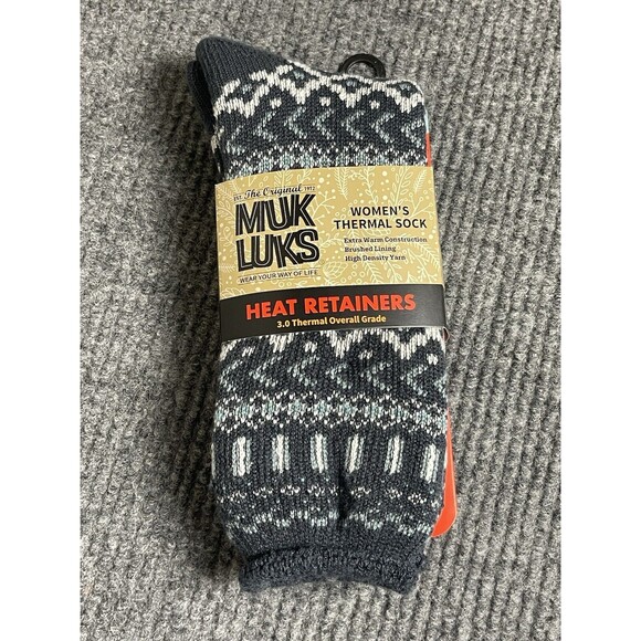 Muk Luks Women's Heat Retainers 3.0 Tog Thermal Socks One Size 6-11 Blue NEW - Picture 2 of 6